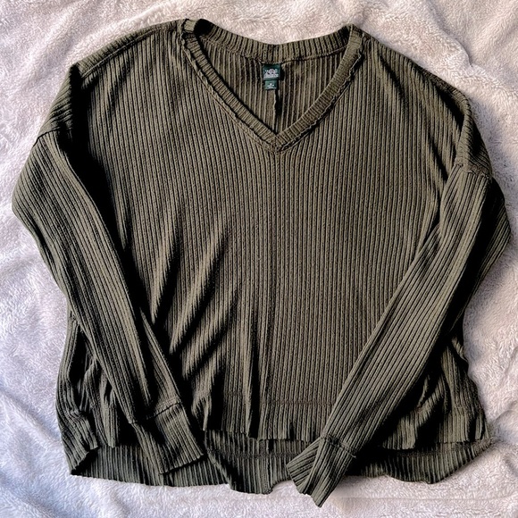 2/$20 ✨Wild Fable Ribbed Long Sleeve Top Olive Green Size XS - Picture 5 of 7